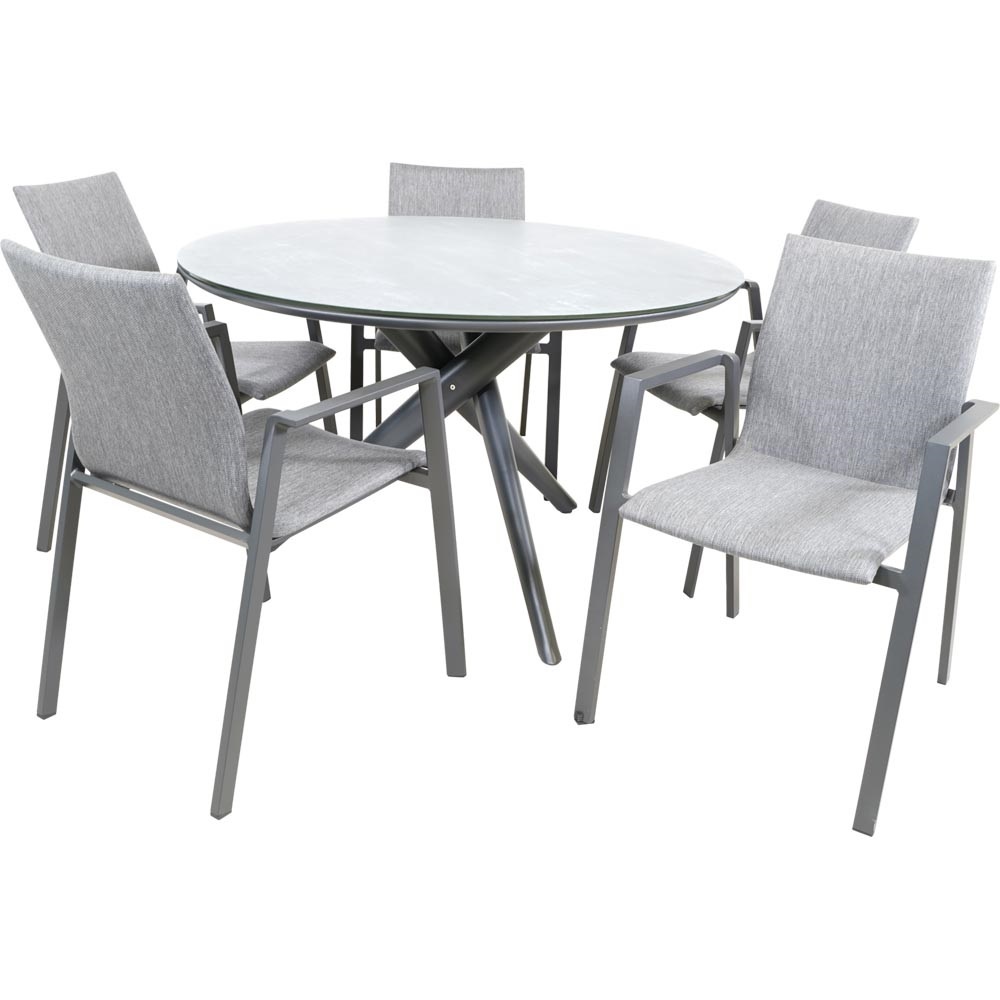 Lesli Living - Tuintafel Mojito - Antraciet - Ø120x74cm