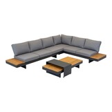 Lesli Living - Loungebank Barbados - Grijs - 245x71x70cm