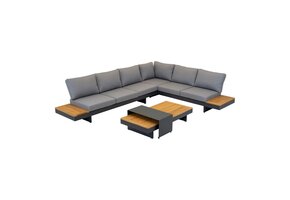 Lesli Living - Loungebank Barbados - Grijs - 245x71x70cm