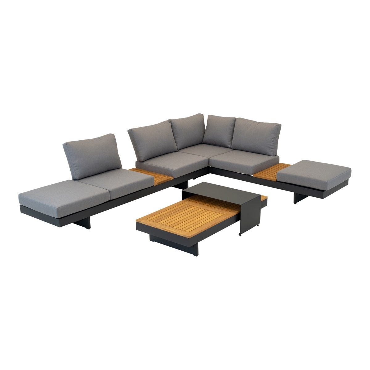 Lesli Living - Loungebank Barbados - Grijs - 245x71x70cm