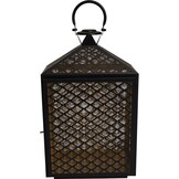 Lesli Living - Lantaarn Kira - Zwart - 30x16x50cm