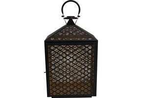Lesli Living - Lantaarn Kira - Zwart - 30x16x50cm