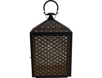 Lesli Living - Lantaarn Kira - Zwart - 30x16x50cm