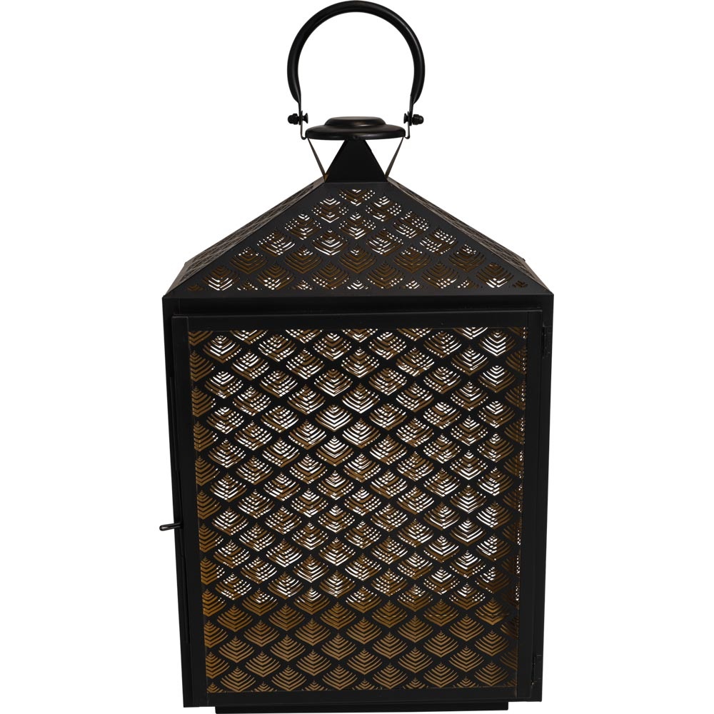 Lesli Living - Lantaarn Kira - Zwart - 30x16x50cm