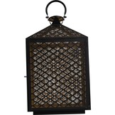 Lesli Living - Lantaarn Kira - Zwart - 30x16x50cm