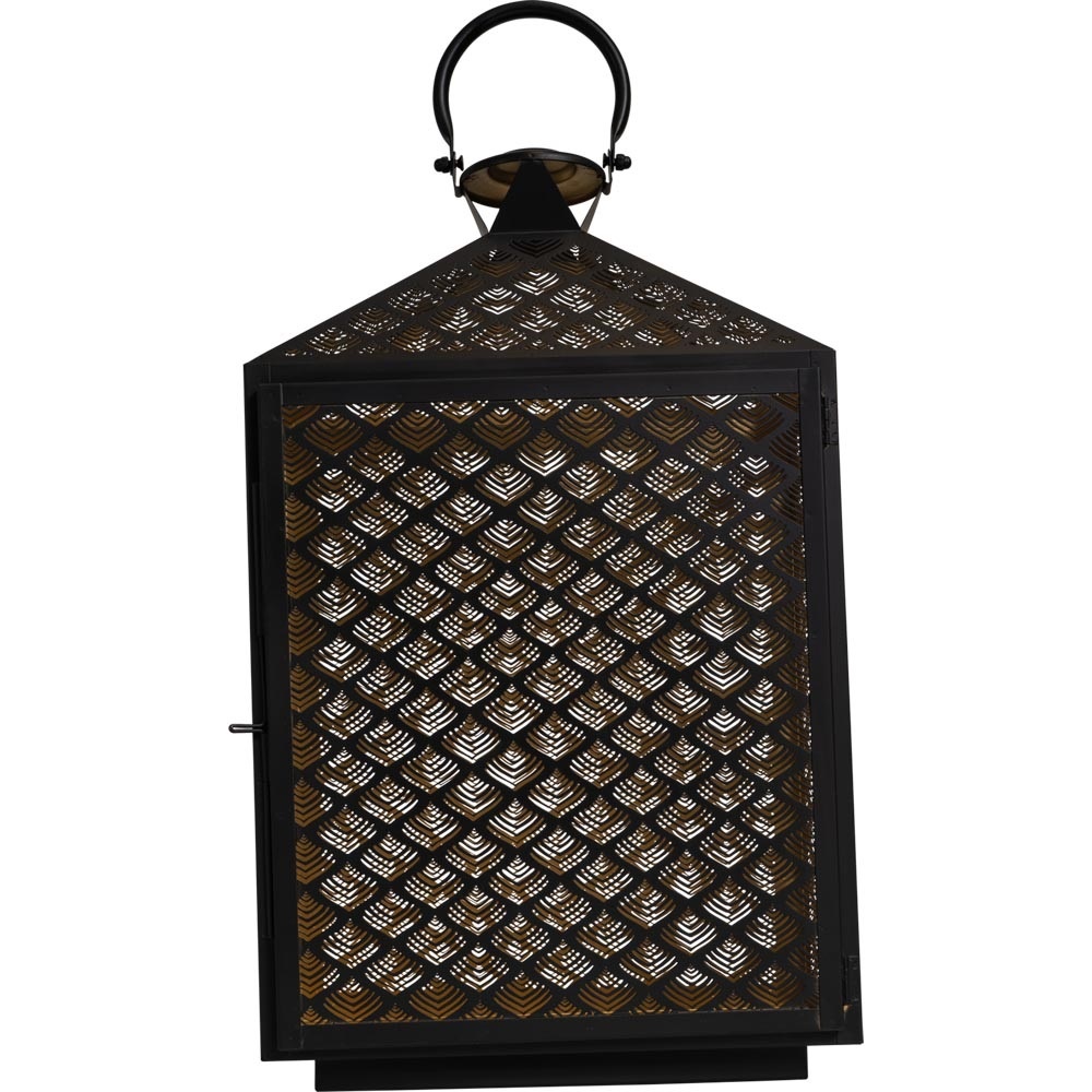 Lesli Living - Lantaarn Kira - Zwart - 30x16x50cm