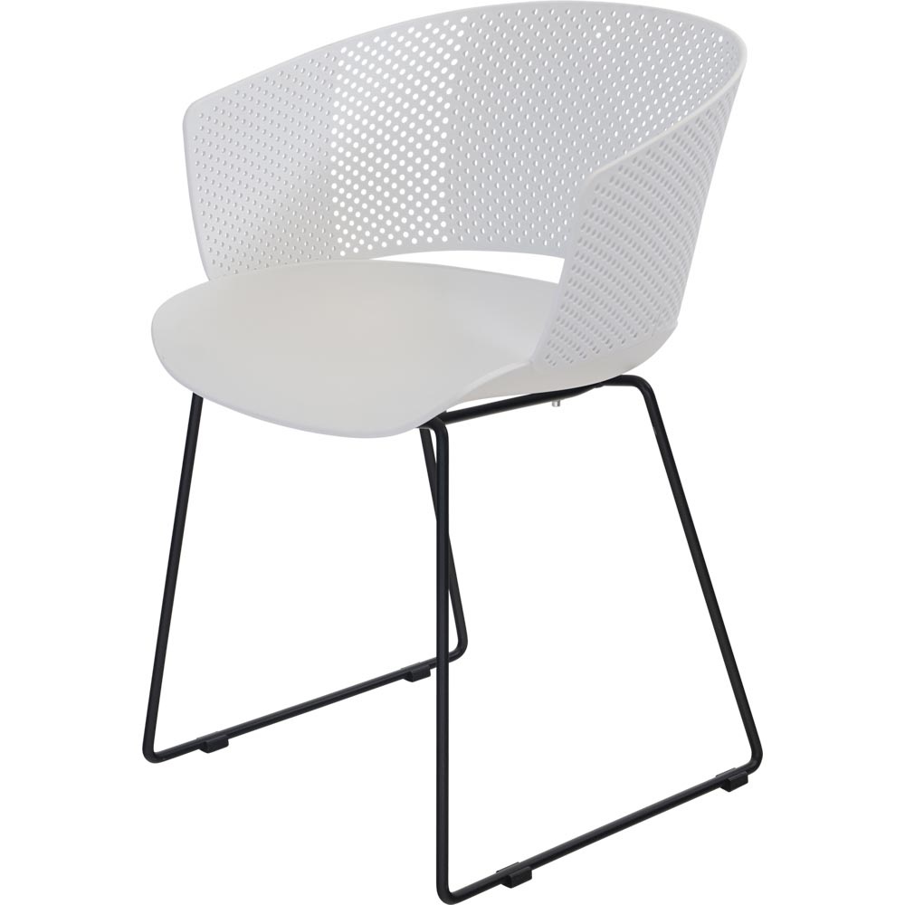Lesli Living - Bistrostoel Orly - Wit - 58,5x45,5∕53x79cm - Set van 4