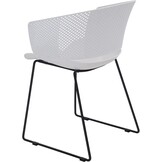 Lesli Living - Bistrostoel Orly - Wit - 58,5x45,5∕53x79cm - Set van 4