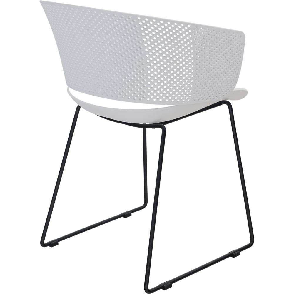 Lesli Living - Bistrostoel Orly - Wit - 58,5x45,5∕53x79cm - Set van 4