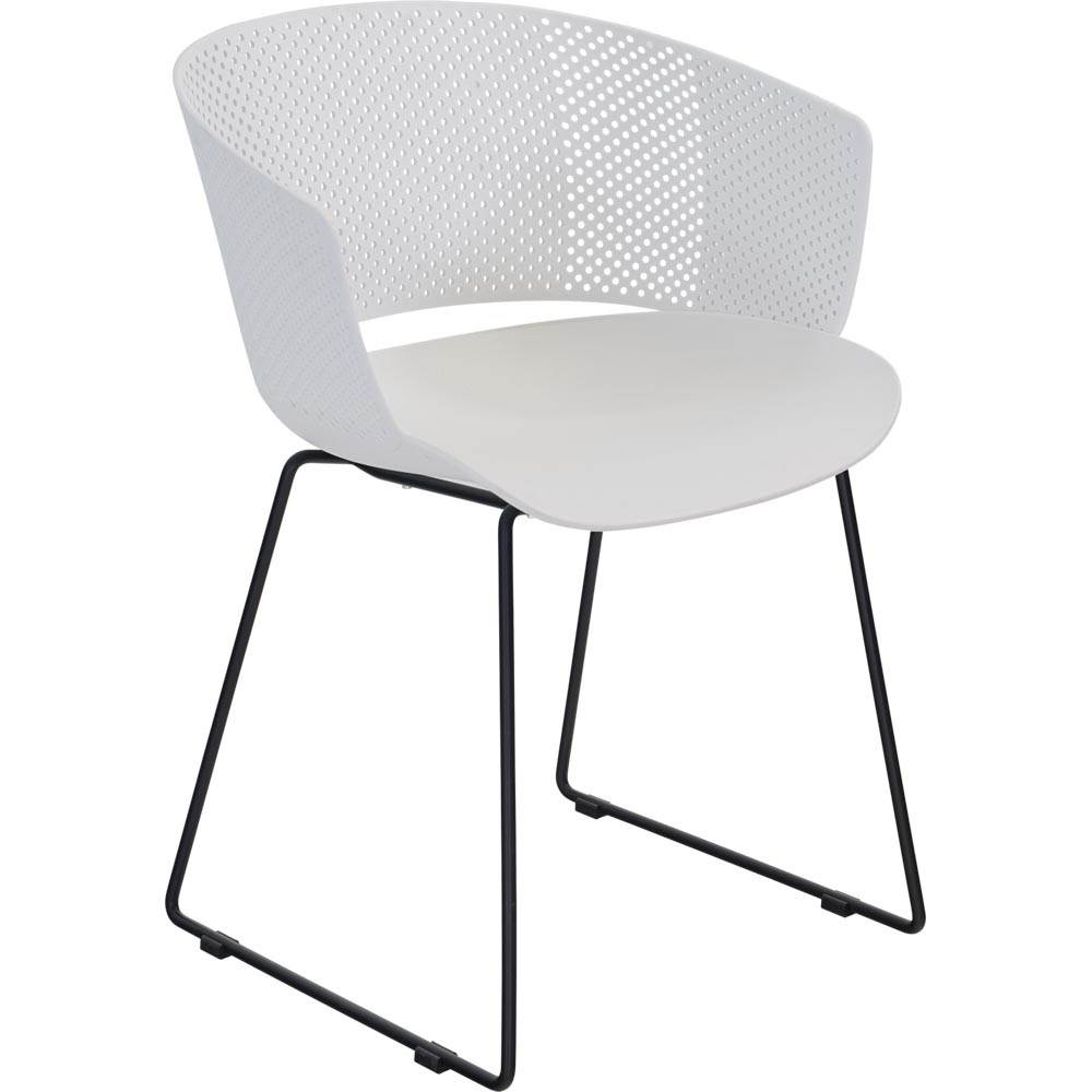 Lesli Living - Bistrostoel Orly - Wit - 58,5x45,5∕53x79cm - Set van 4