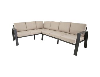 Lesli Living - Loungebank Estoril - Antraciet - 213x86x80,5cm