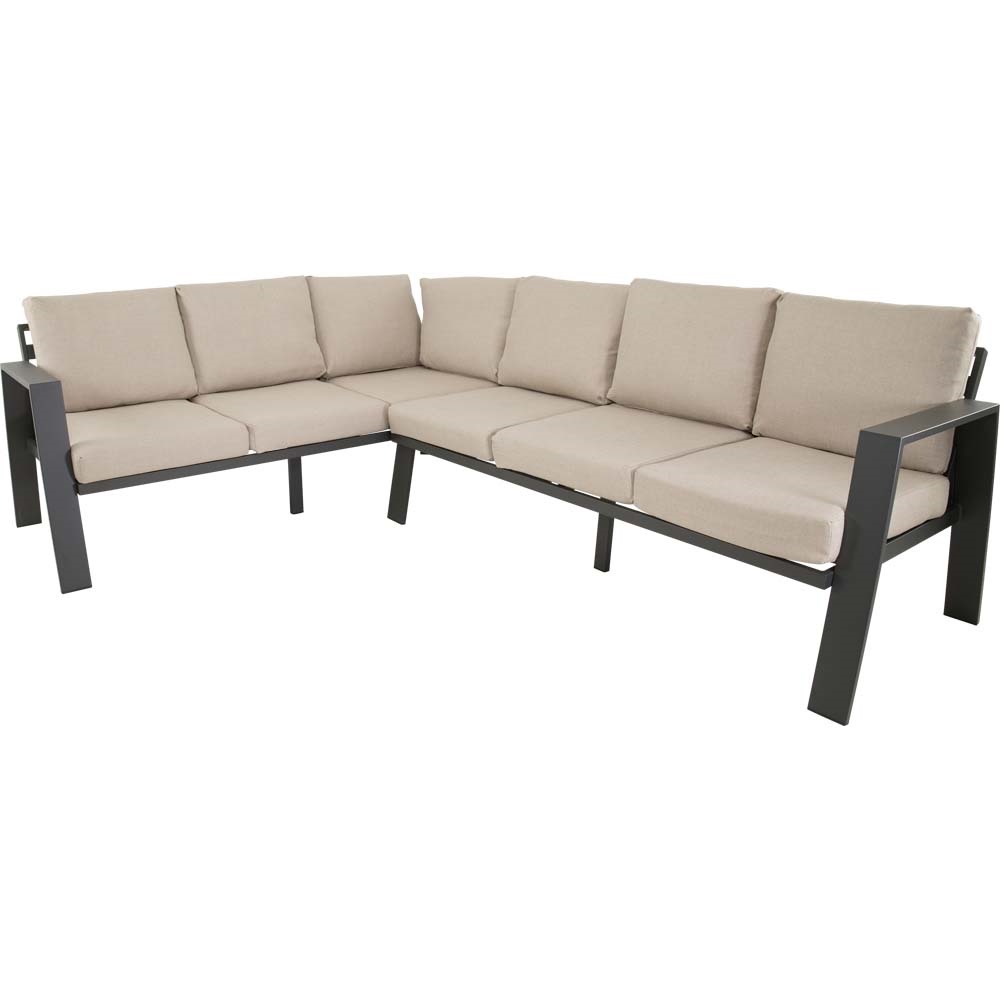 Lesli Living - Loungebank Estoril - Antraciet - 213x86x80,5cm