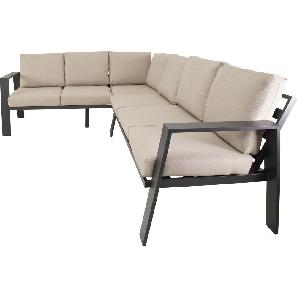 Lesli Living - Loungebank Estoril - Antraciet - 213x86x80,5cm