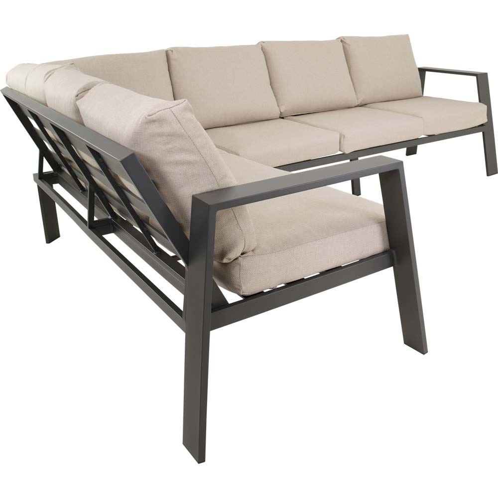 Lesli Living - Loungebank Estoril - Antraciet - 213x86x80,5cm