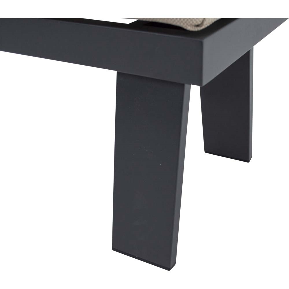 Lesli Living - Loungebank Estoril - Antraciet - 213x86x80,5cm