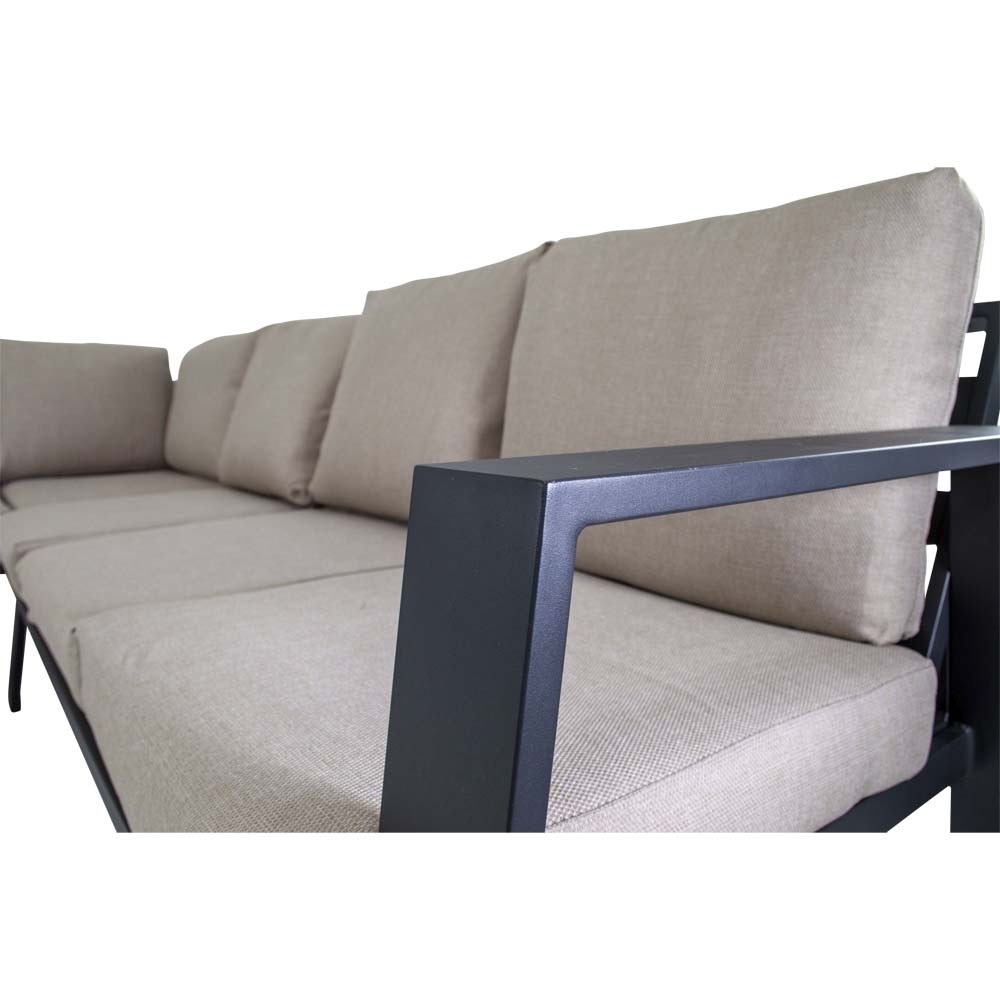 Lesli Living - Loungebank Estoril - Antraciet - 213x86x80,5cm
