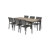 Lesli Living - Tuintafel Arezzo - Zwart - 200x90x74cm