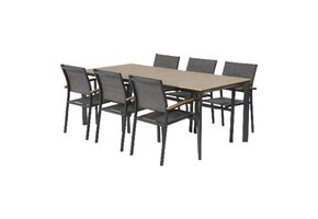 Lesli Living - Tuintafel Arezzo - Zwart - 200x90x74cm