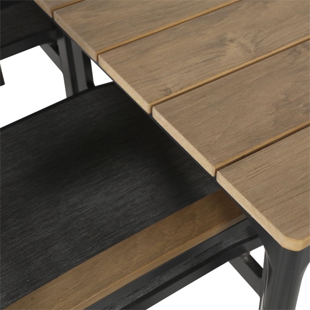 Lesli Living - Tuintafel Arezzo - Zwart - 200x90x74cm