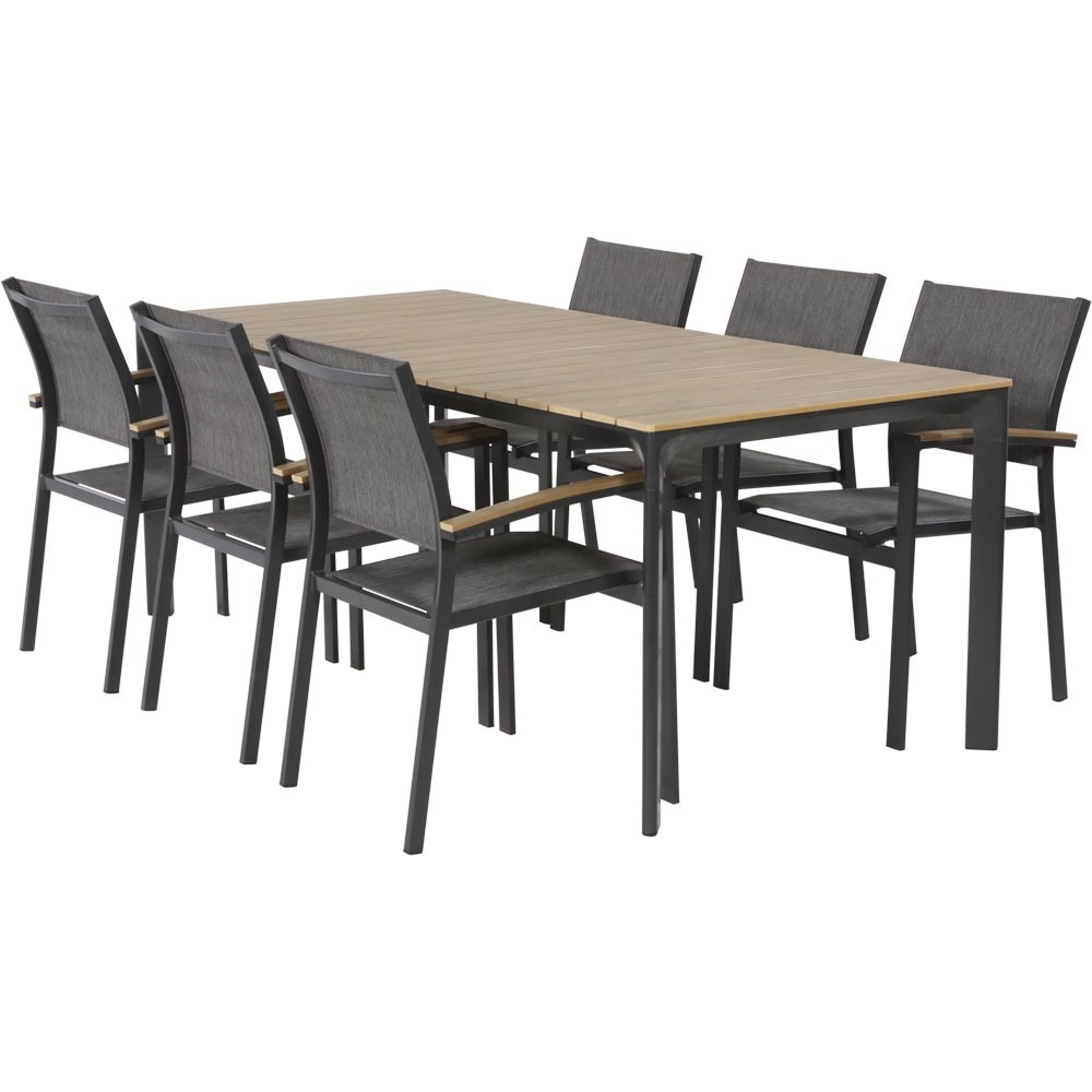 Lesli Living - Tuintafel Arezzo - Zwart - 200x90x74cm