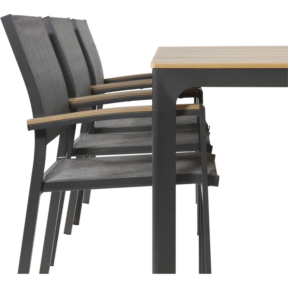 Lesli Living - Tuintafel Arezzo - Zwart - 200x90x74cm