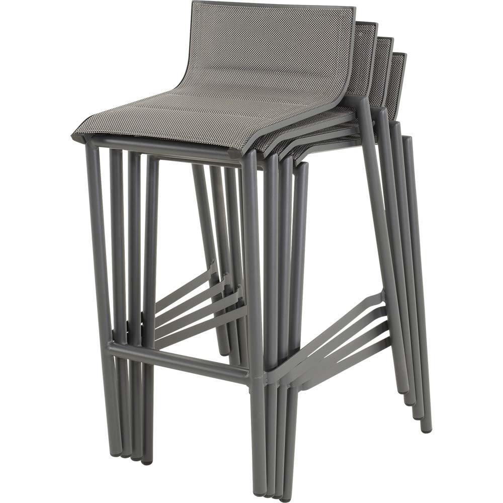 Lesli Living - Bistrostoel Milazzo - Antraciet - 52x54x89cm - Set van 4