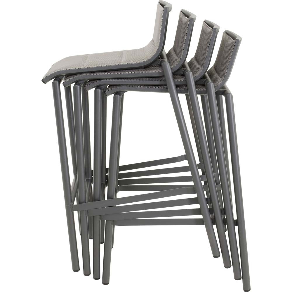 Lesli Living - Bistrostoel Milazzo - Antraciet - 52x54x89cm - Set van 4