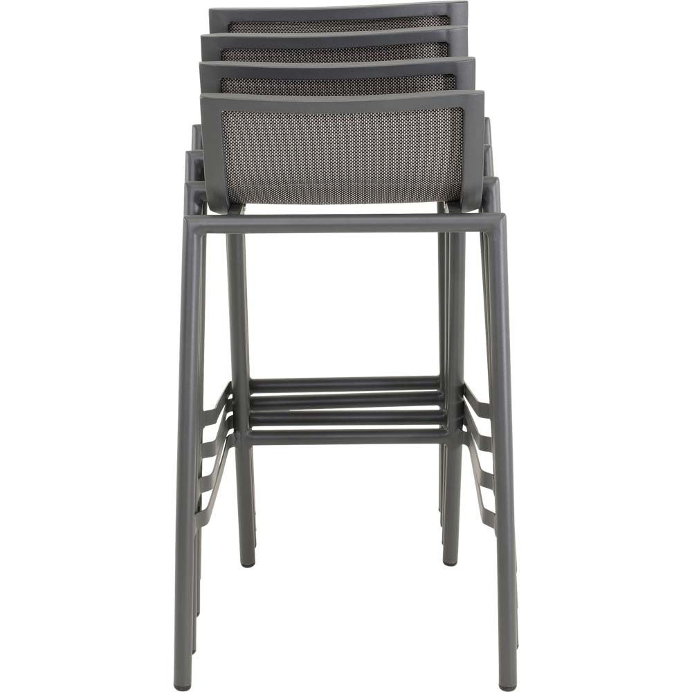 Lesli Living - Bistrostoel Milazzo - Antraciet - 52x54x89cm - Set van 4