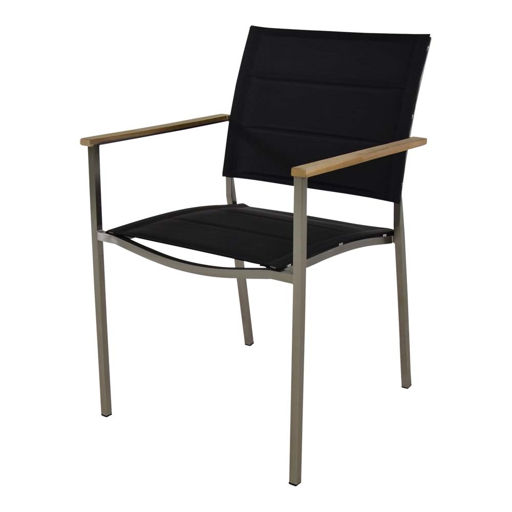 Lesli Living - Bistrostoel Marmaris - Zwart - 55∕56x62x85cm - Set van 4