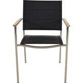 Lesli Living - Bistrostoel Marmaris - Zwart - 55∕56x62x85cm - Set van 4