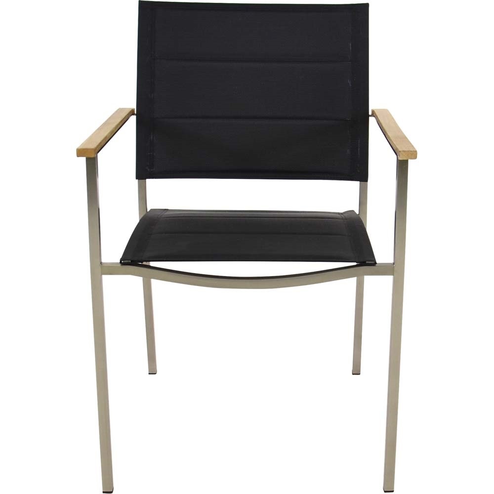 Lesli Living - Bistrostoel Marmaris - Zwart - 55∕56x62x85cm - Set van 4