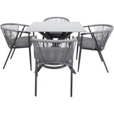 Lesli Living - Tuintafel Crest - Zwart - 90x90x73cm