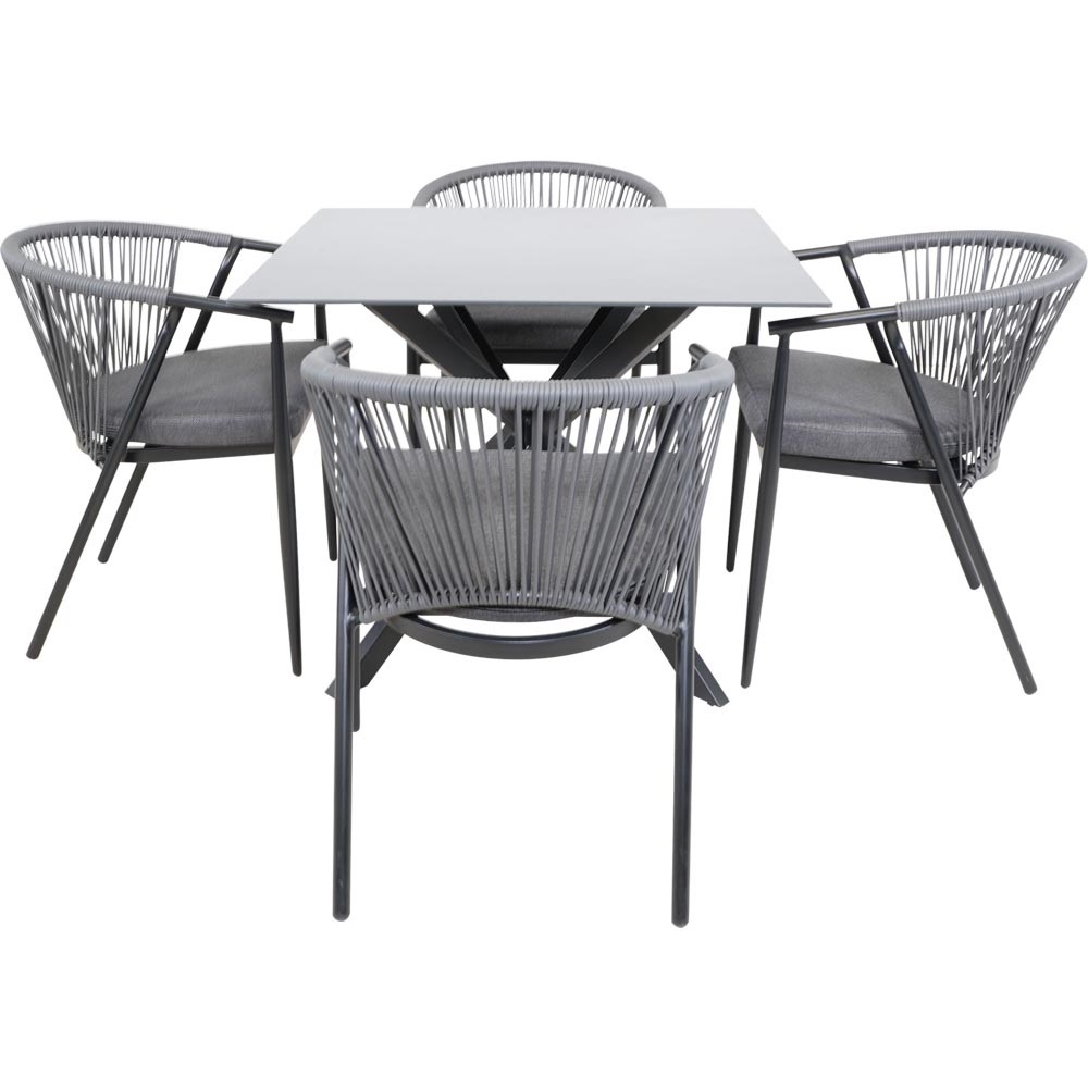 Lesli Living - Tuintafel Crest - Zwart - 90x90x73cm