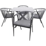 Lesli Living - Tuintafel Crest - Zwart - 90x90x73cm