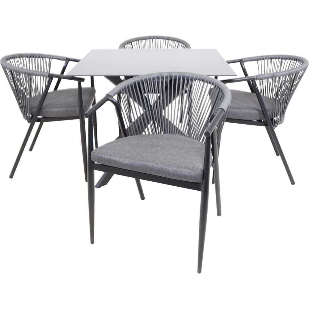 Lesli Living - Tuintafel Crest - Zwart - 90x90x73cm