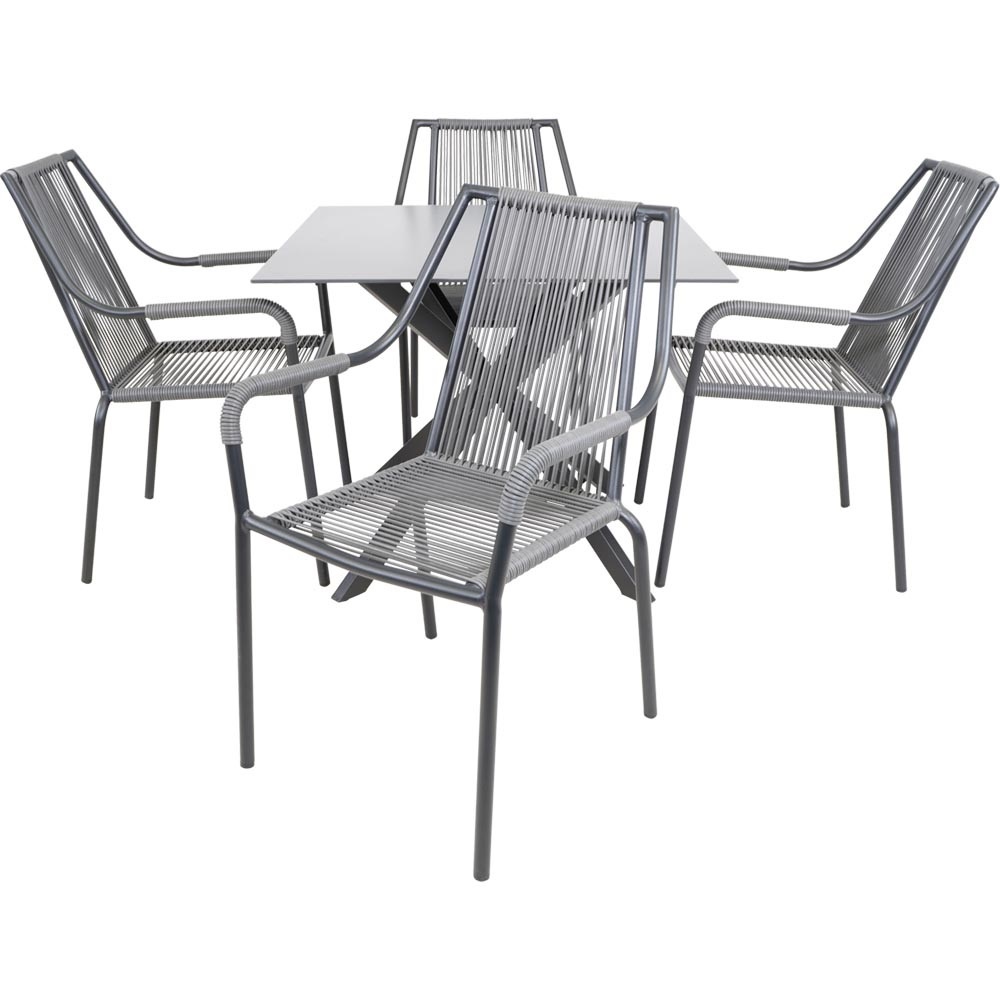 Lesli Living - Tuintafel Crest - Zwart - 90x90x73cm