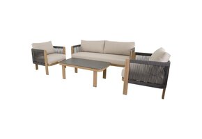 Lesli Living - Loungebank Sora - Zwart - 177x74x66cm