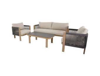 Lesli Living - Loungebank Sora - Zwart - 177x74x66cm
