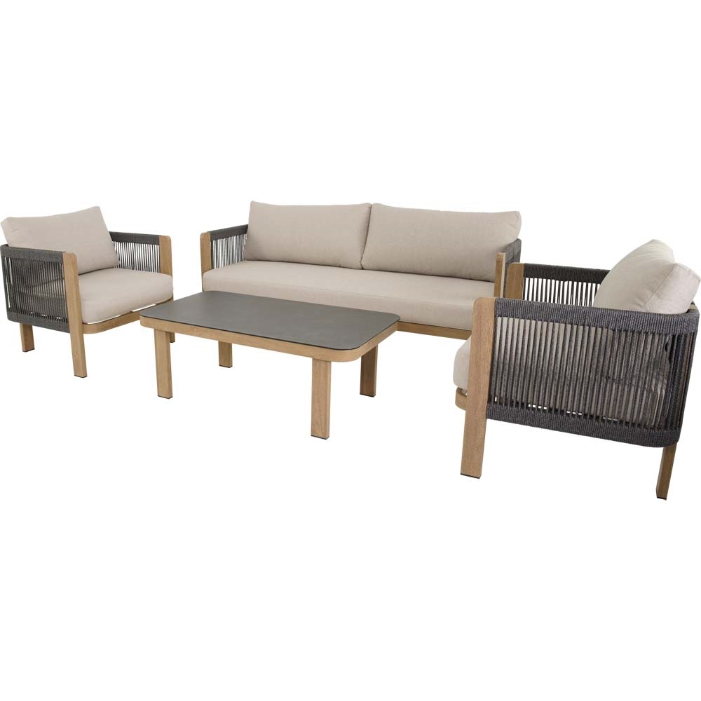 Lesli Living - Loungebank Sora - Zwart - 177x74x66cm