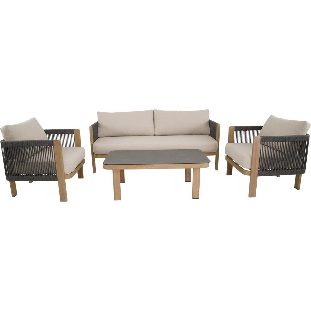 Lesli Living - Loungebank Sora - Zwart - 177x74x66cm