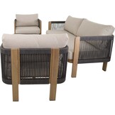Lesli Living - Loungebank Sora - Zwart - 177x74x66cm