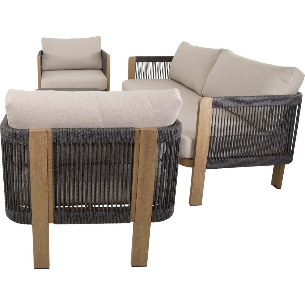 Lesli Living - Loungebank Sora - Zwart - 177x74x66cm