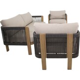 Lesli Living - Loungebank Sora - Zwart - 177x74x66cm