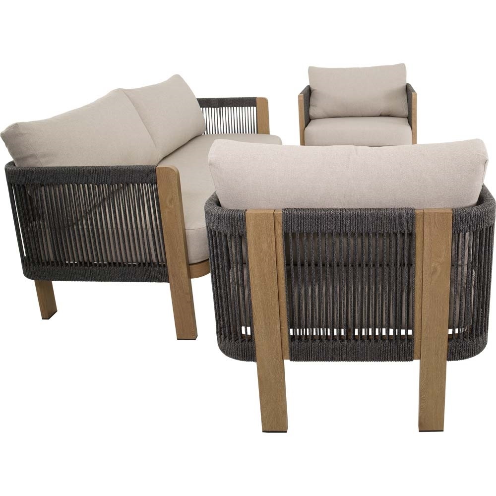 Lesli Living - Loungebank Sora - Zwart - 177x74x66cm