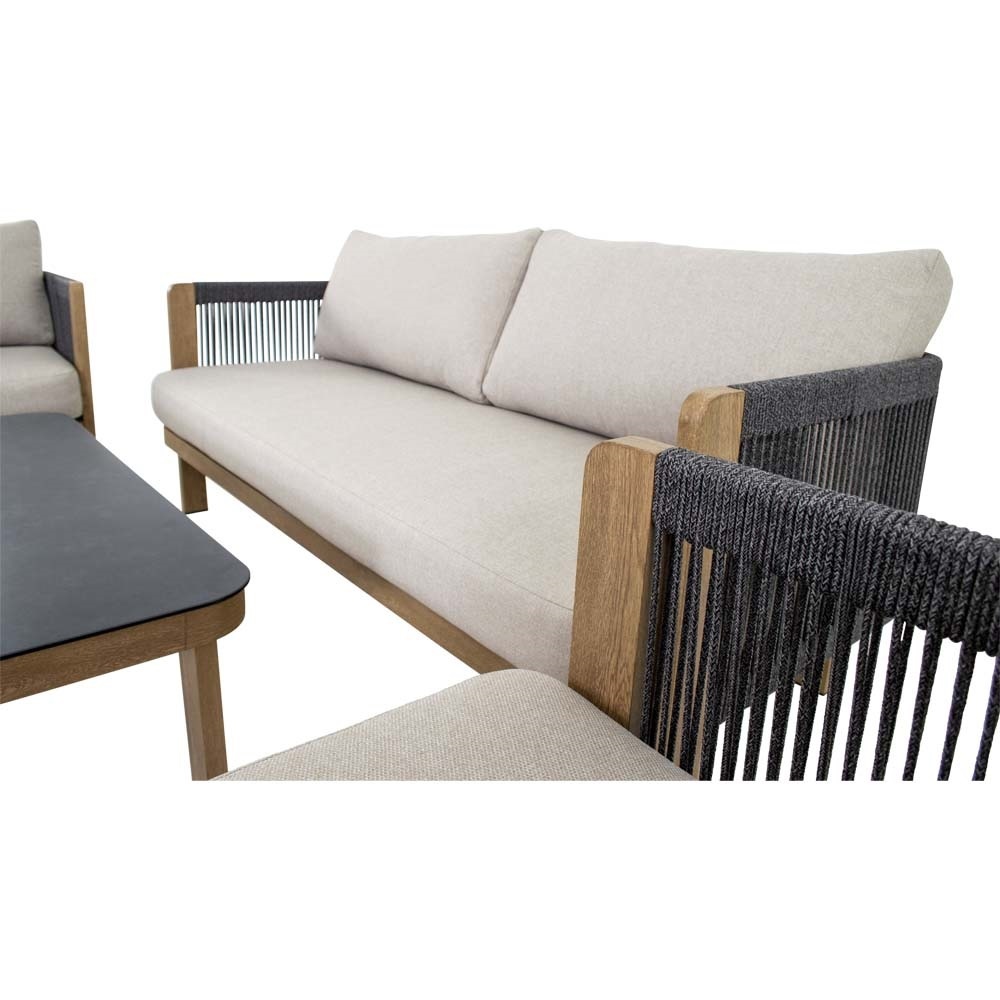 Lesli Living - Loungebank Sora - Zwart - 177x74x66cm