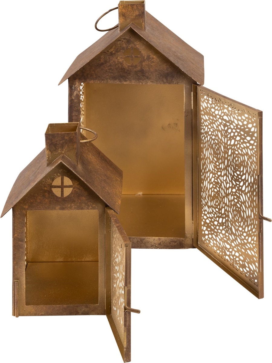 Lesli Living - Lantaarn Spot - Zwart - 15x14x22cm