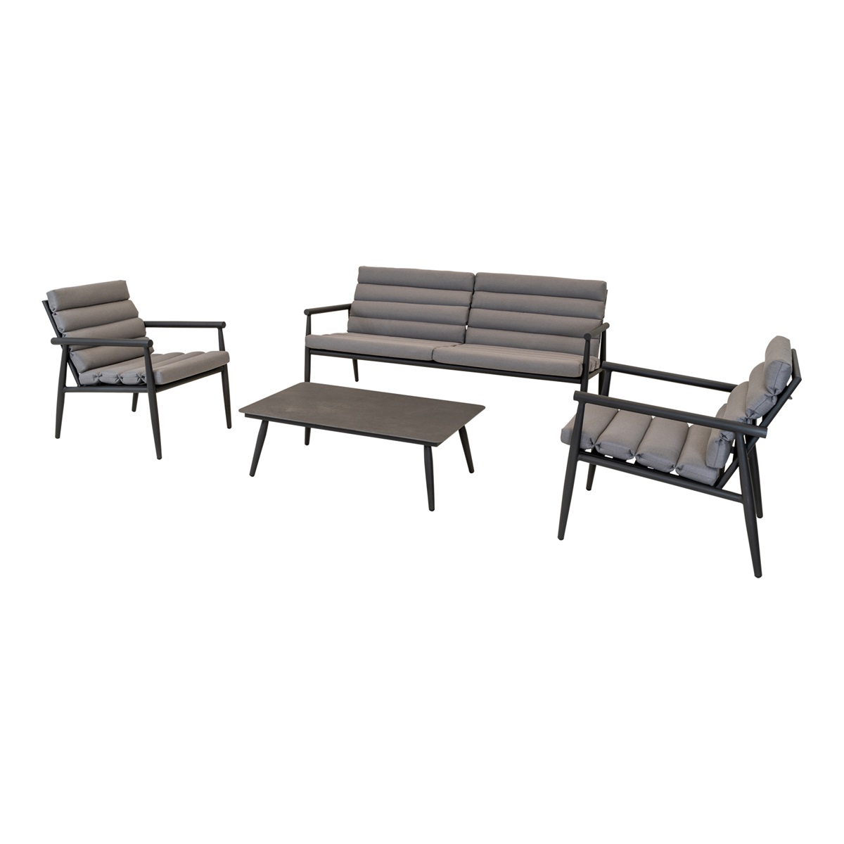 Lesli Living - Loungebank Harper - Grijs - 168x76x72cm
