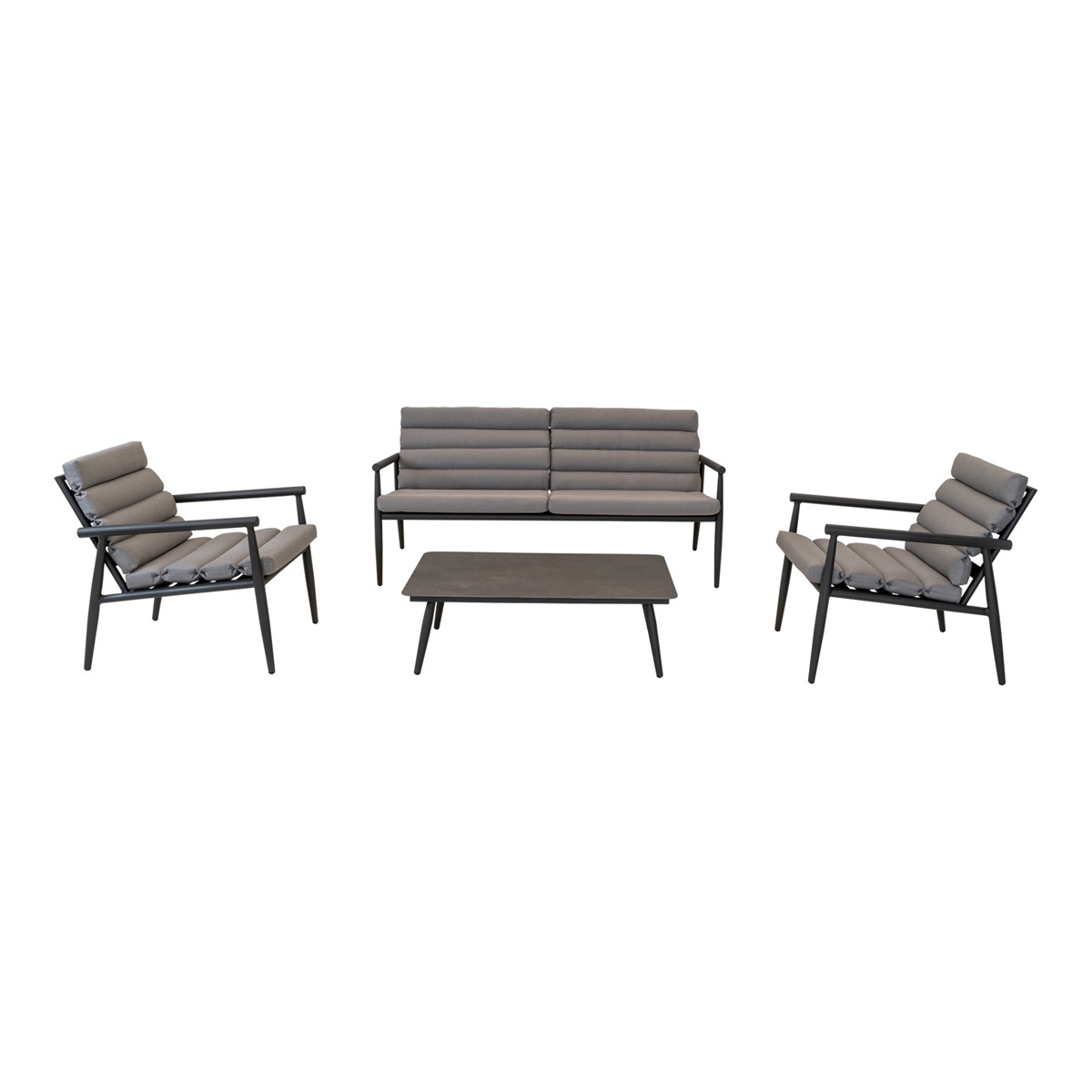 Lesli Living - Loungebank Harper - Grijs - 168x76x72cm