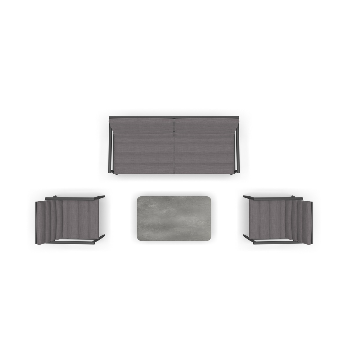 Lesli Living - Loungebank Harper - Grijs - 168x76x72cm