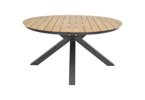 Lesli Living - Tuintafel Arezzo - Antraciet - Ø150x74cm